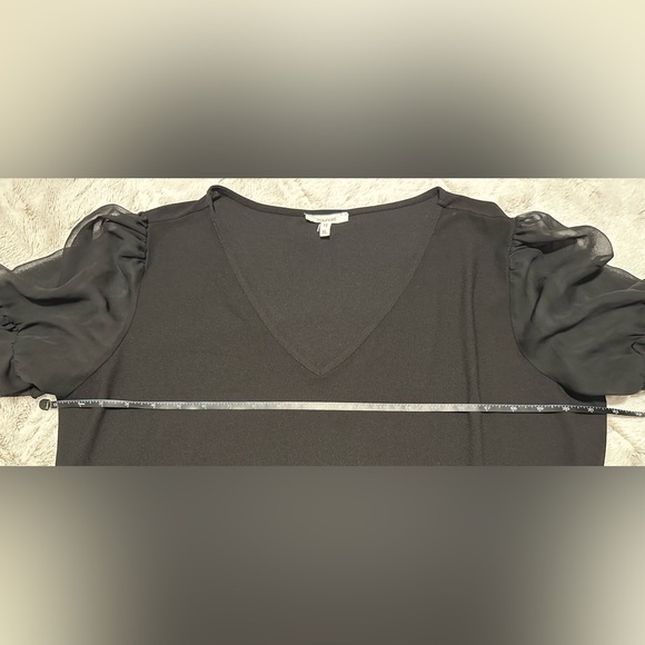 Maurices Plus Size Black Sheer Ruffle Sleeve V Neck Top Blouse XL - Picture 7 of 11